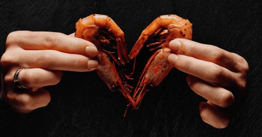 Crevettes en forme de coeur